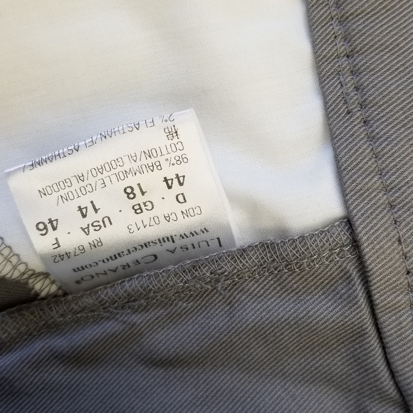 Luisa Cerano Gray Straight Leg Zip Pocket Pants 14 Stretch - Picture 10 of 10